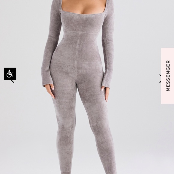 House of CB ISIS MINK HEAVY CHENILLE JUMPSUIT - Picture 2 of 2